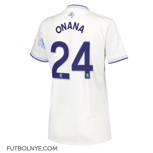 Camiseta Aston Villa Amadou Onana #24 Tercera Equipación para mujer 2025-26 manga corta